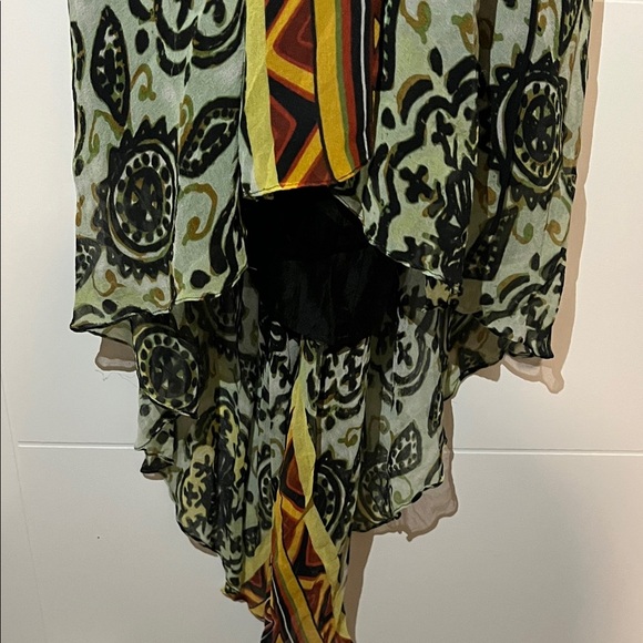 Multicolor Spaghetti Strap Dress 100% silk - Picture 2 of 5